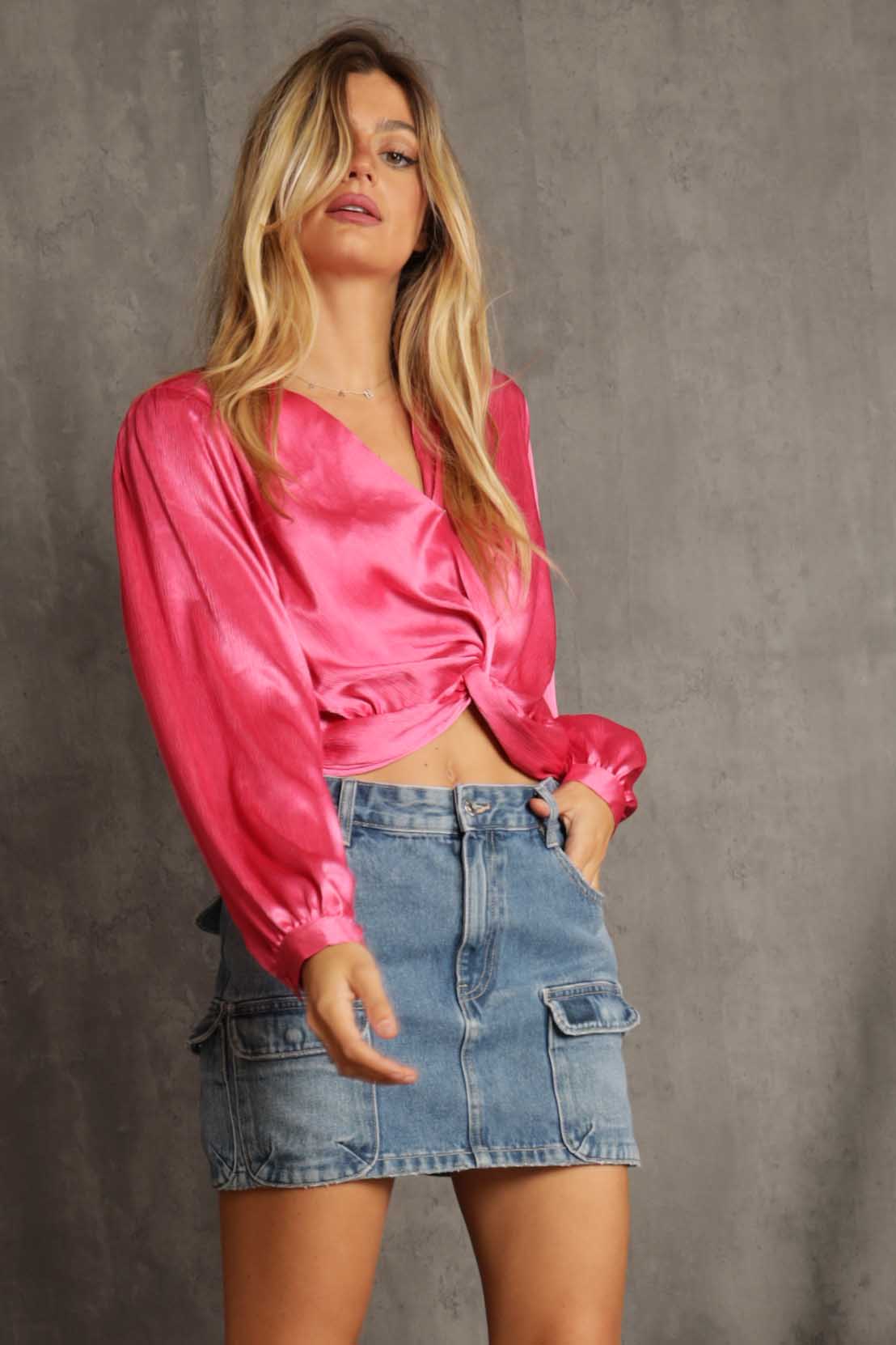 Harper Satin Twist Blouse