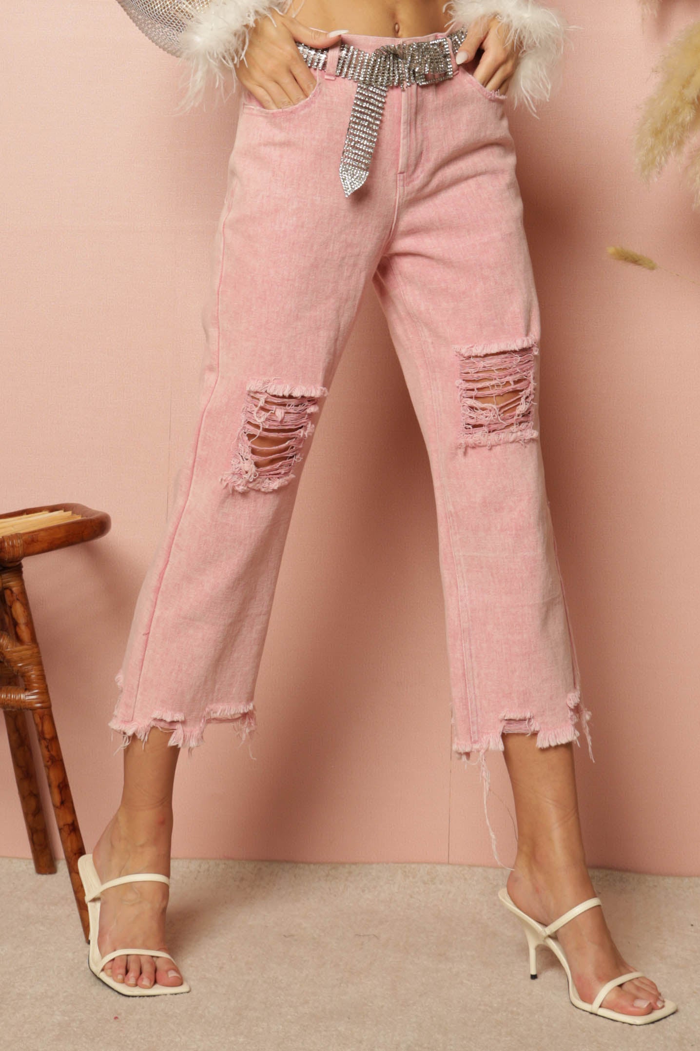 Joplin Knee Distressed Straight Pants