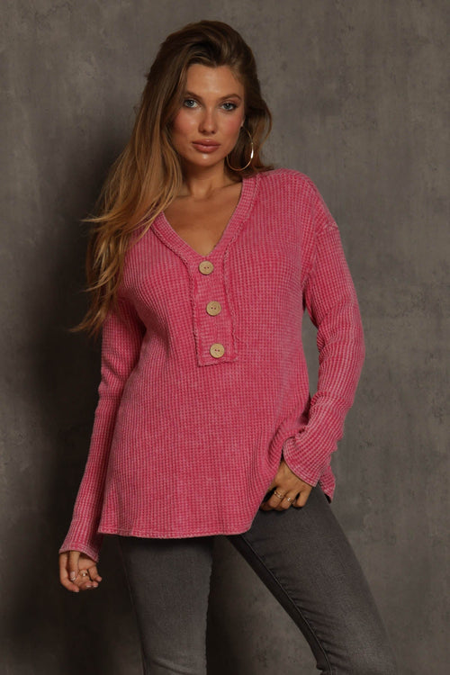 Cuddle Me Mineral Wash Waffle Knit