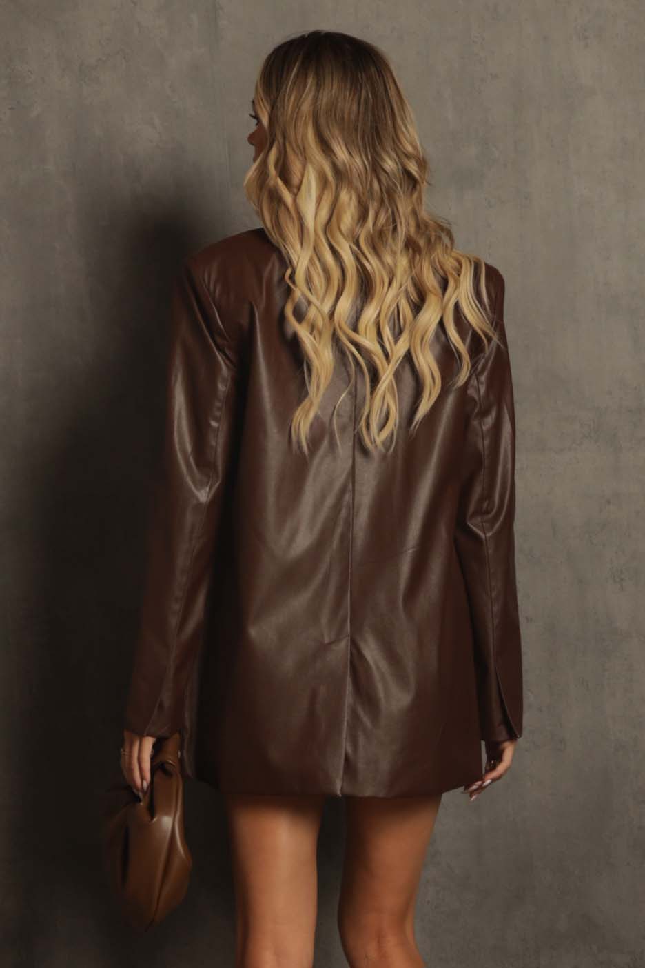 Maeve Faux Leather Blazer