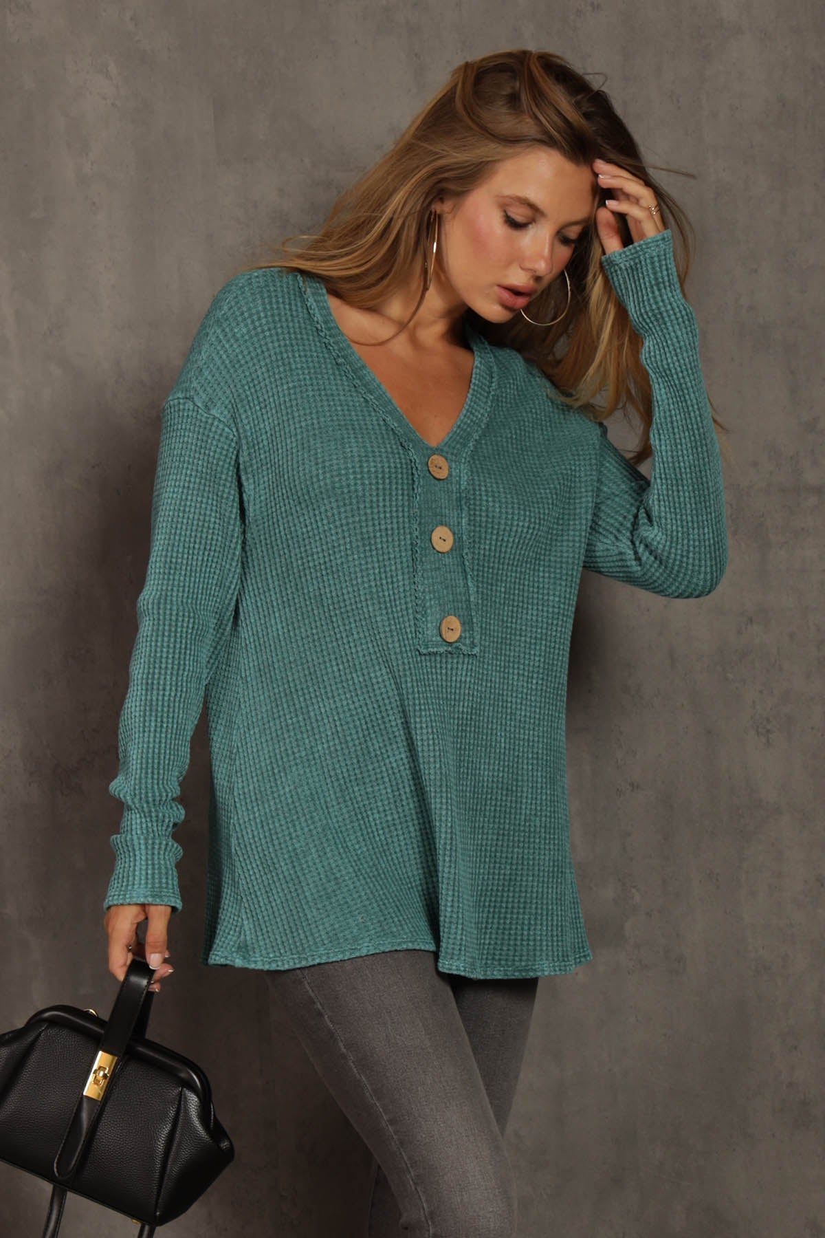 Cuddle Me Mineral Wash Waffle Knit