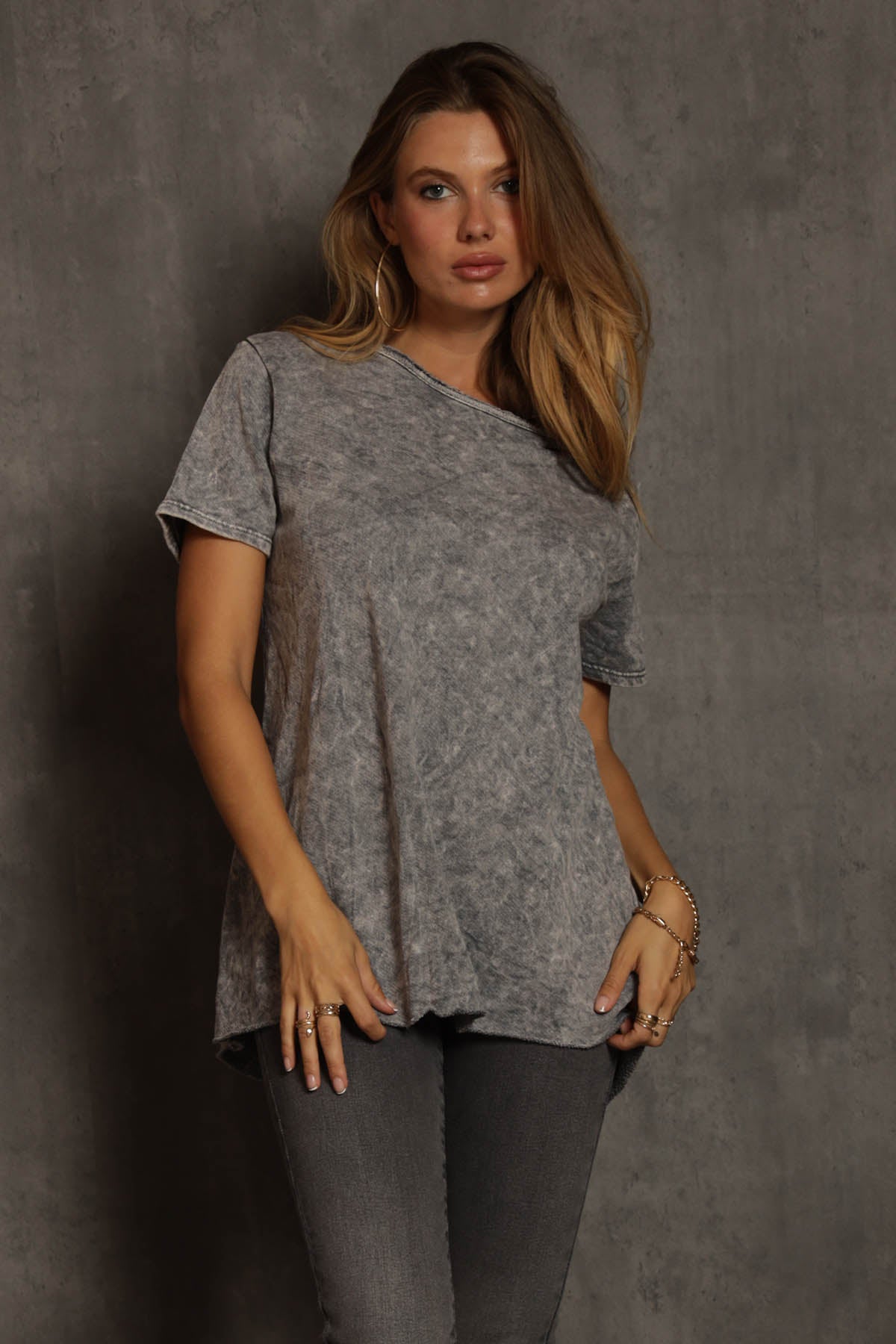 Rhonda Back Cut Out Mineral Dyed Top