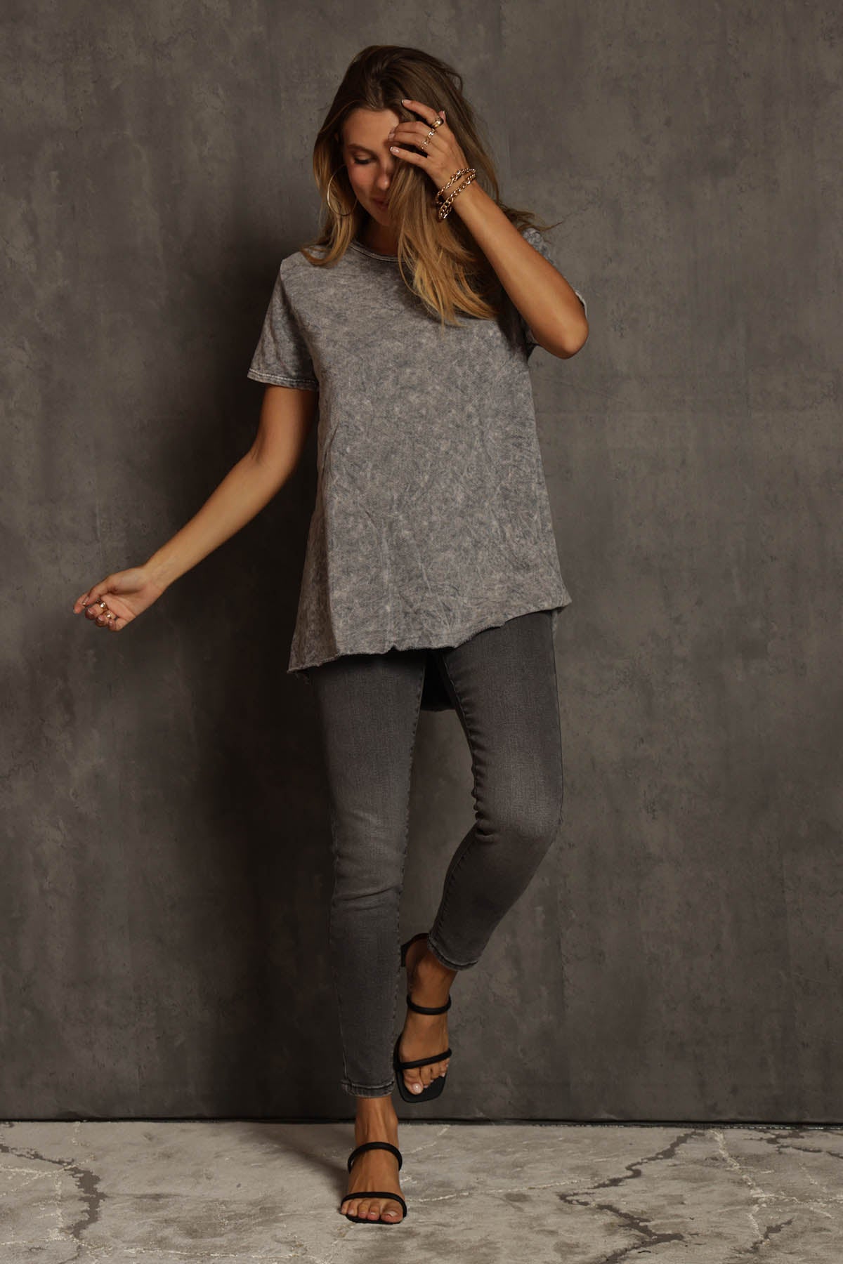 Rhonda Back Cut Out Mineral Dyed Top