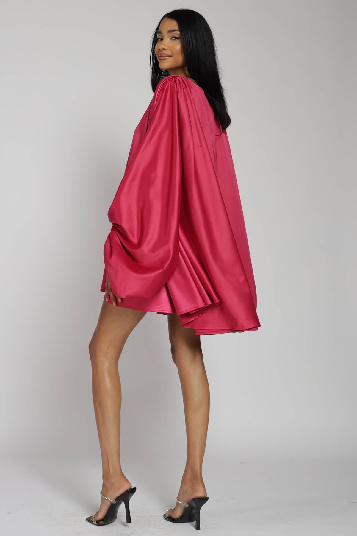 Vivienne Bishop Sleeve Satin Mini Dress