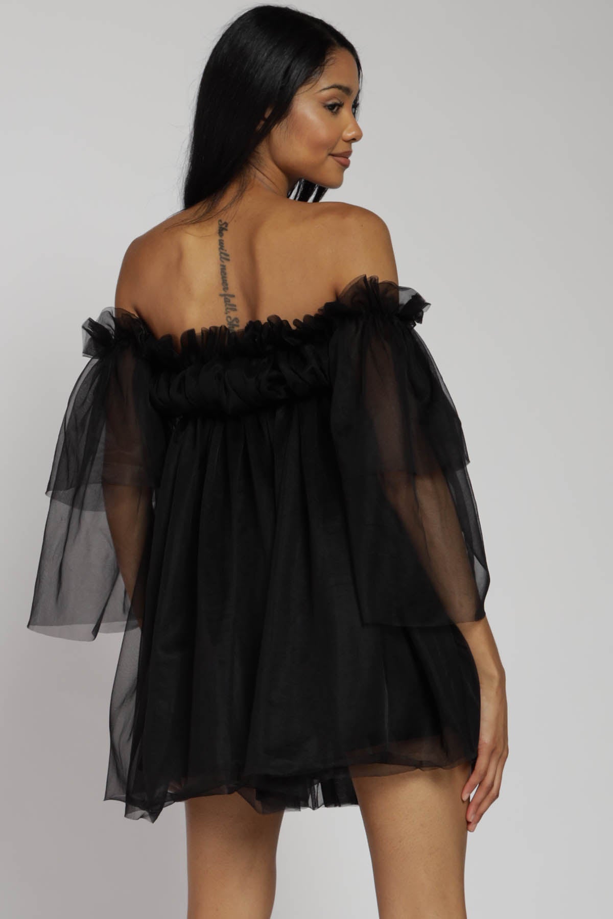 Persephone Off Shoulder Tulle Mini Dress