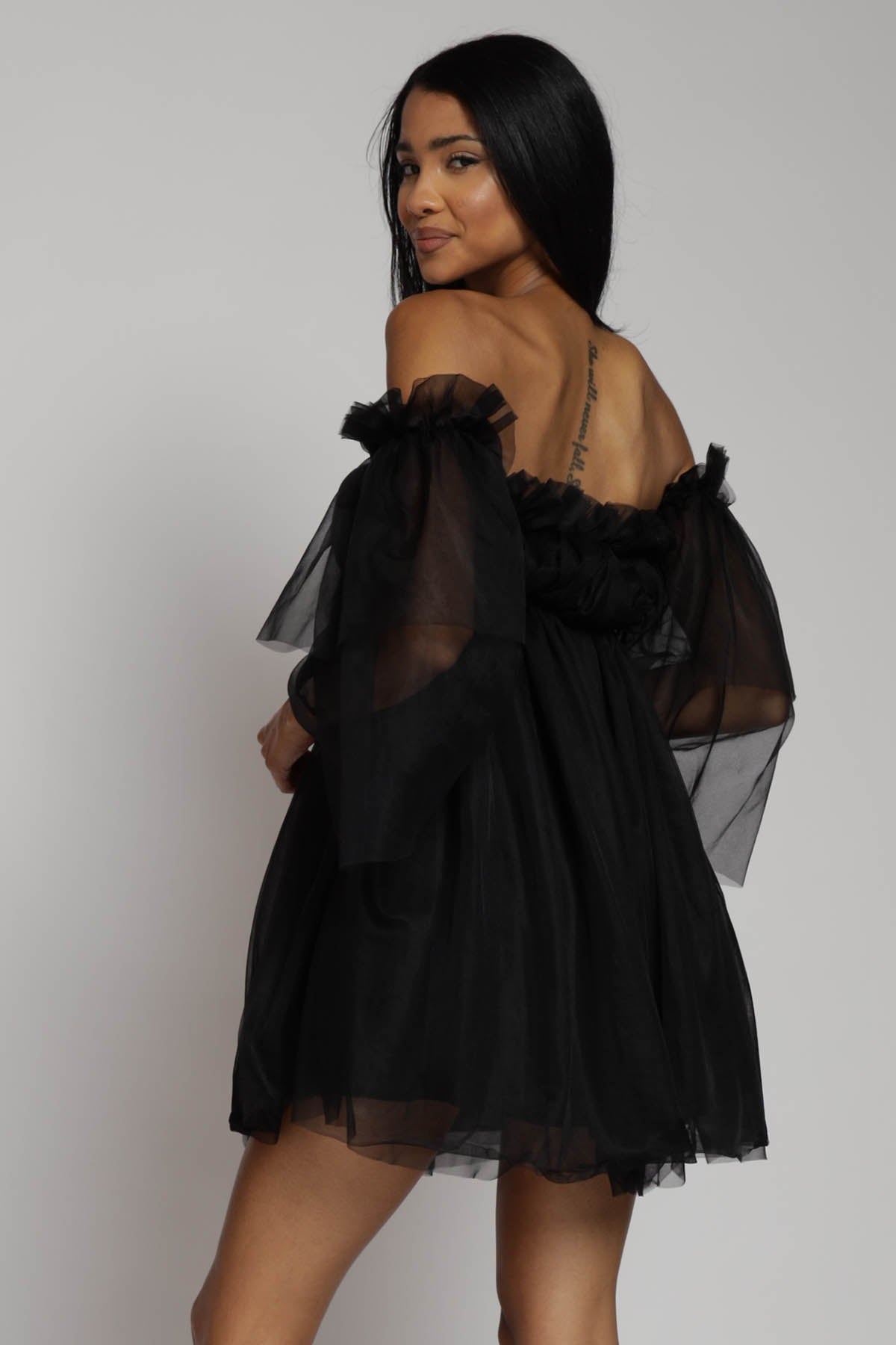 Persephone Off Shoulder Tulle Mini Dress