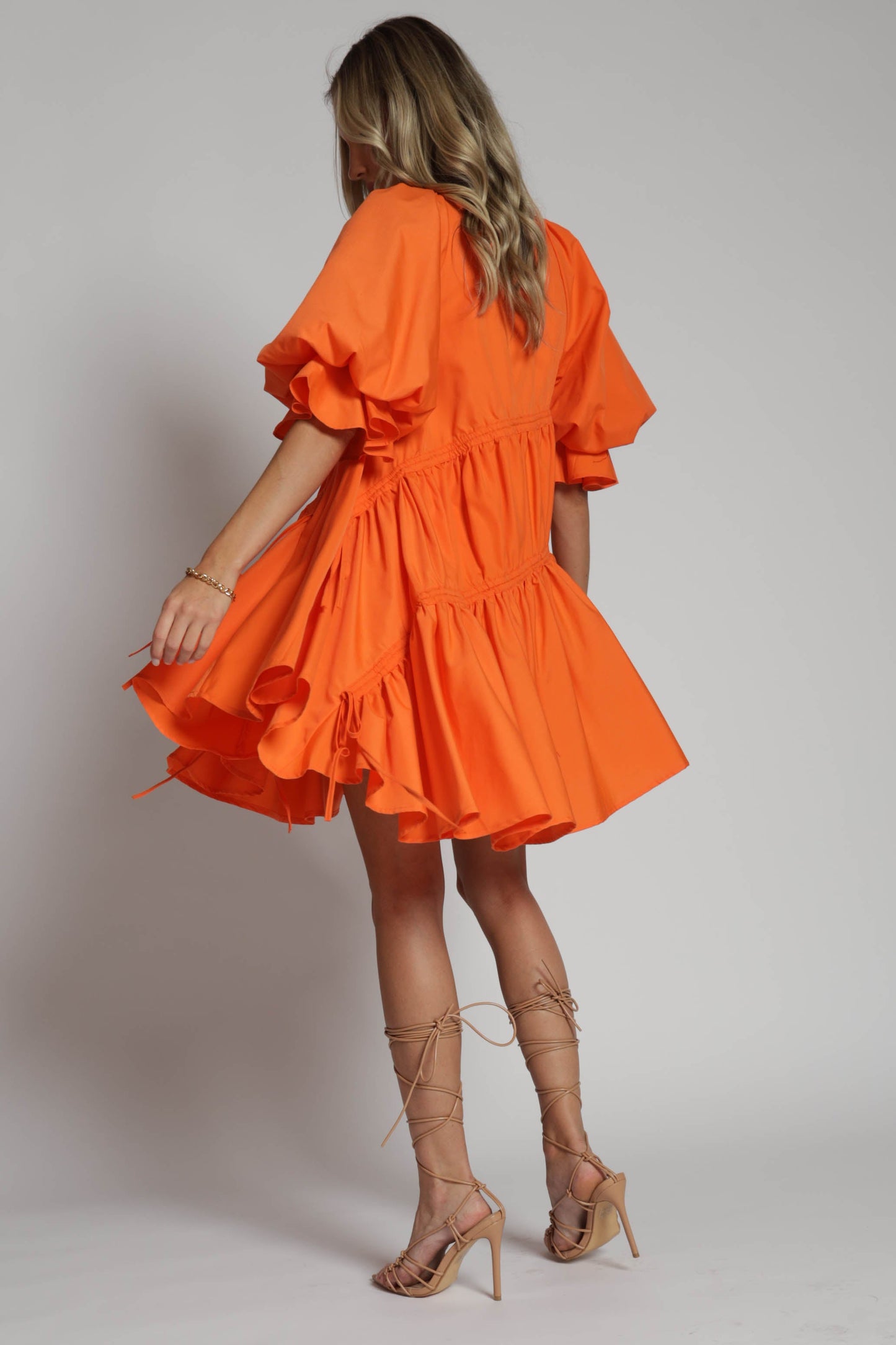 Debbie Asymmetrical Tiered Ruffle Dress