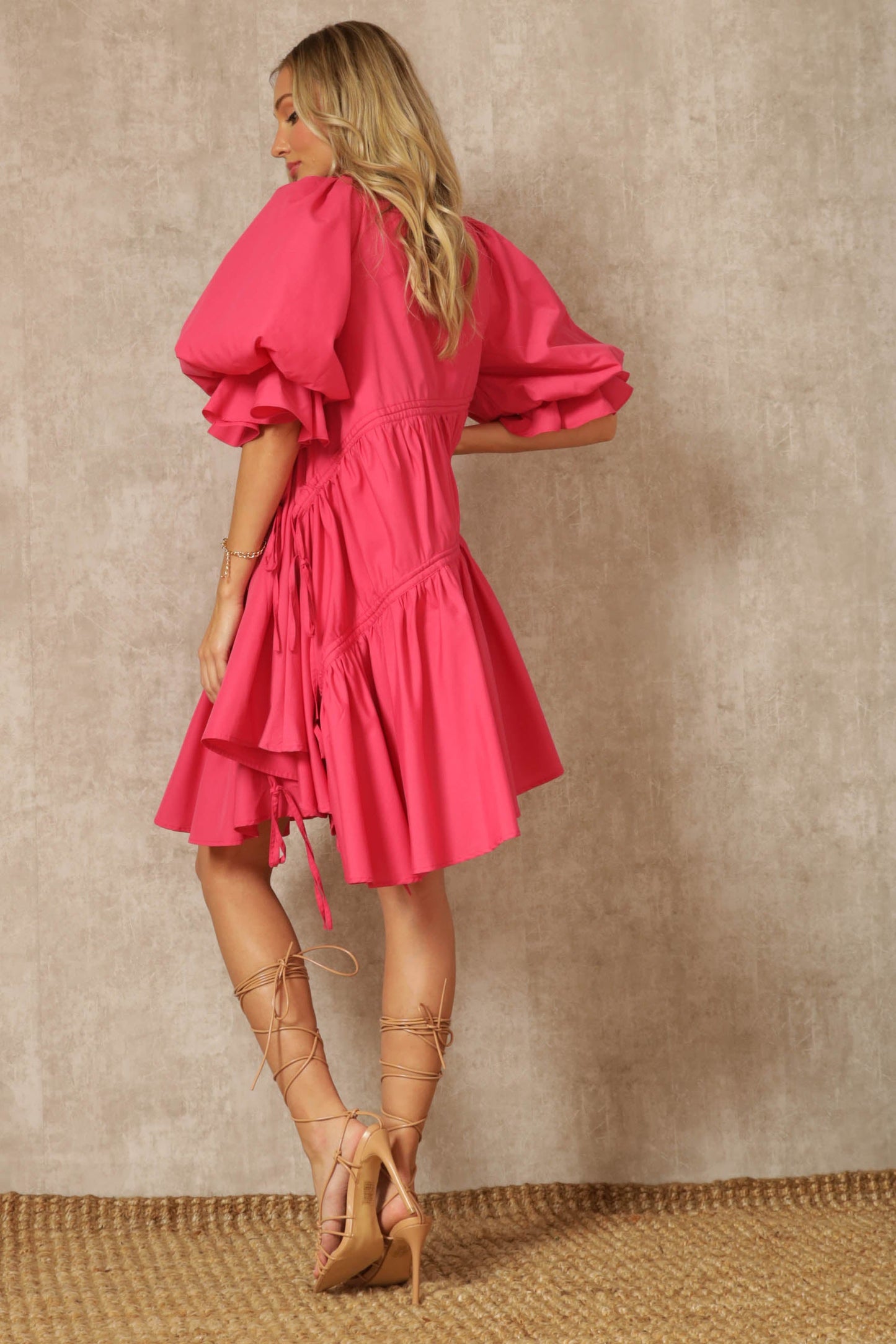 Debbie Asymmetrical Tiered Ruffle Dress