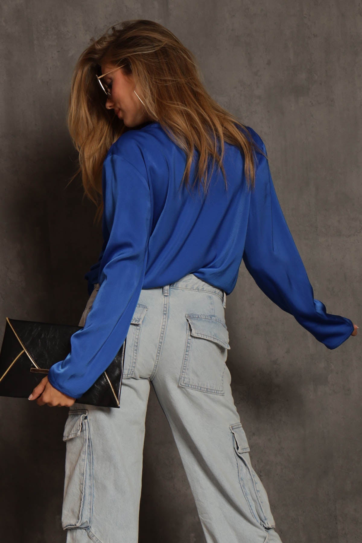 Annalise Satin Wrap Blouse