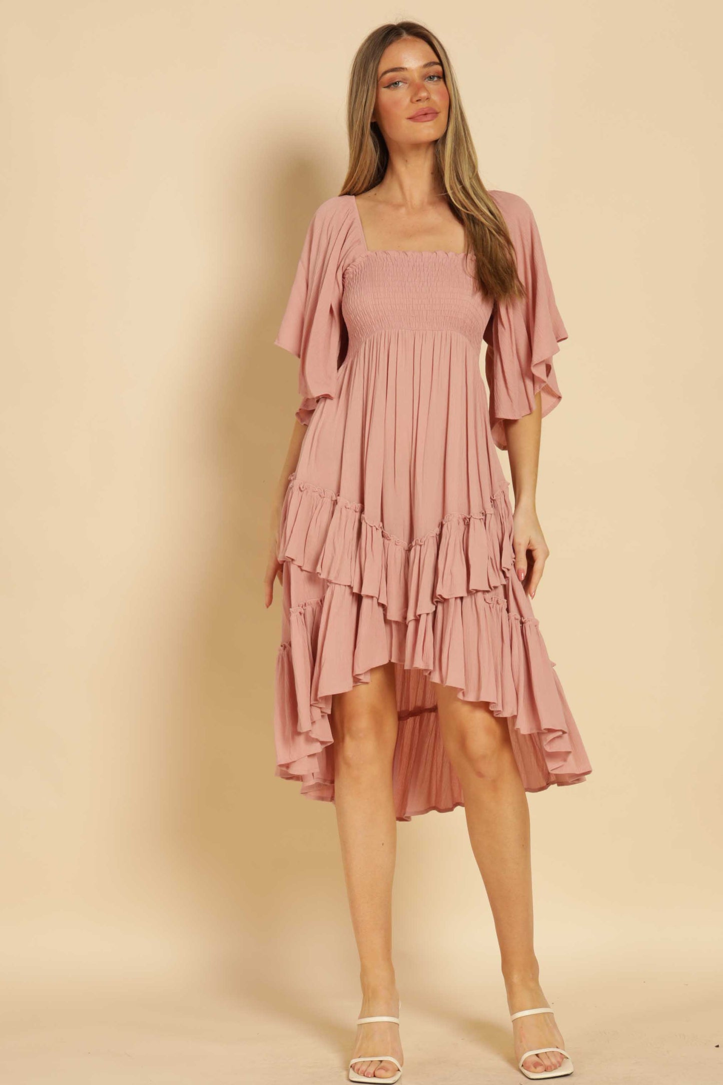 Marilynn Gauze Ruffle Dress