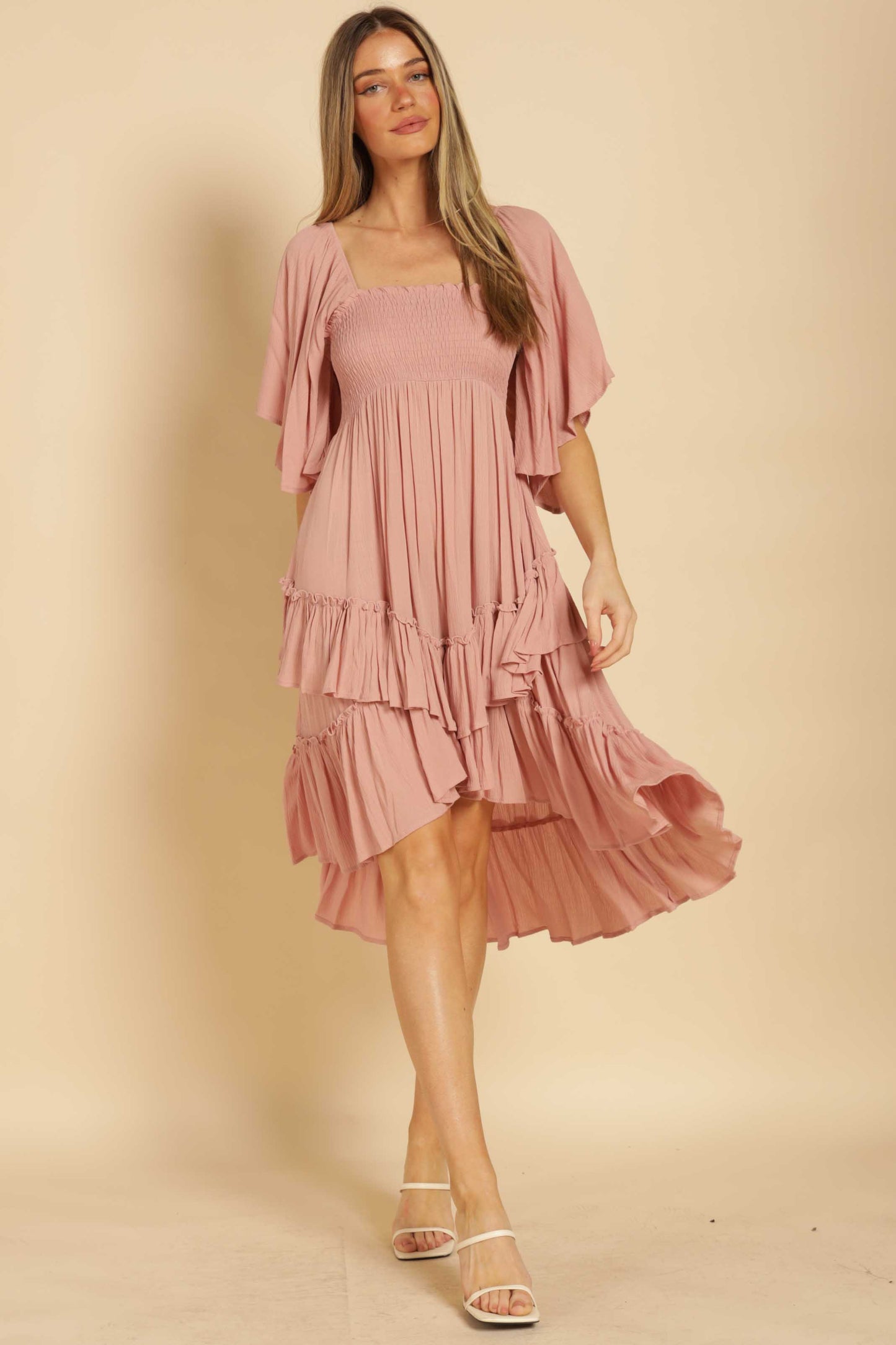 Marilynn Gauze Ruffle Dress