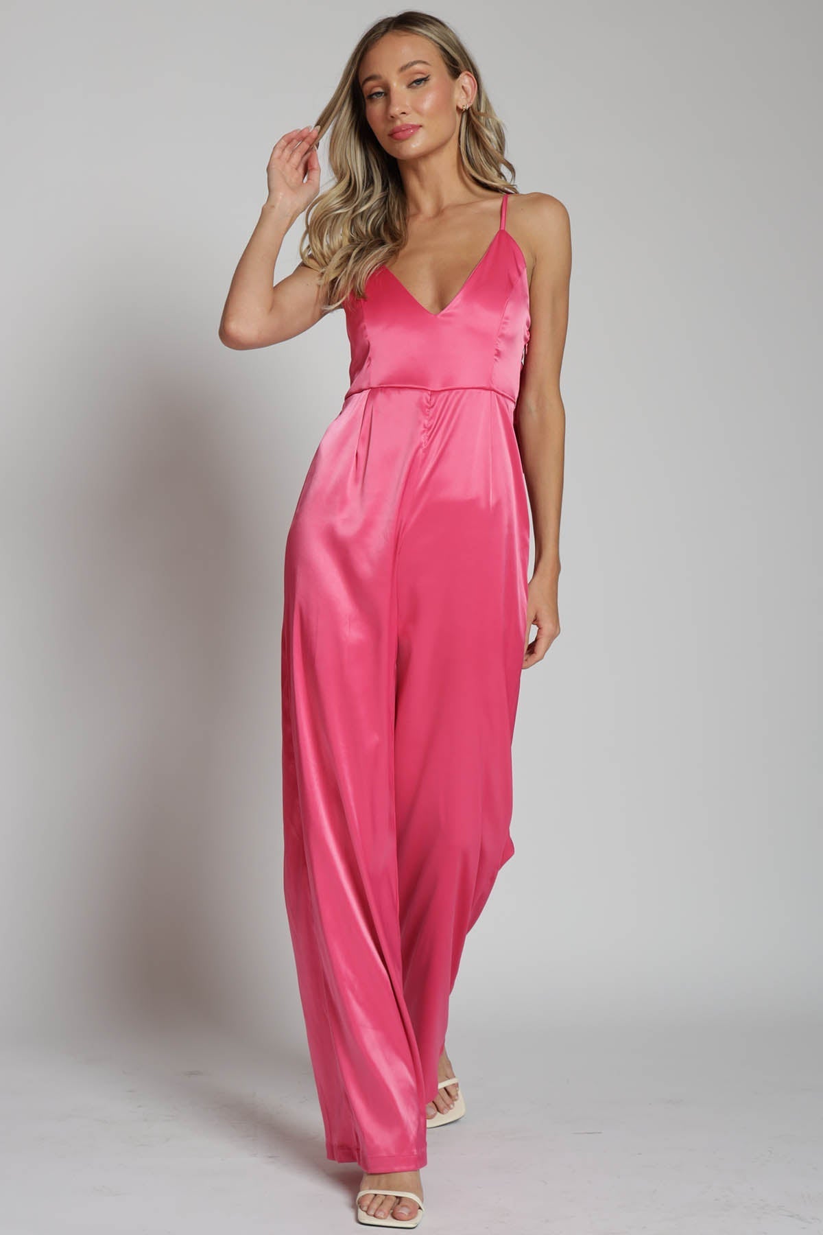 Nicoletta Satin  Bow Jumpsuit