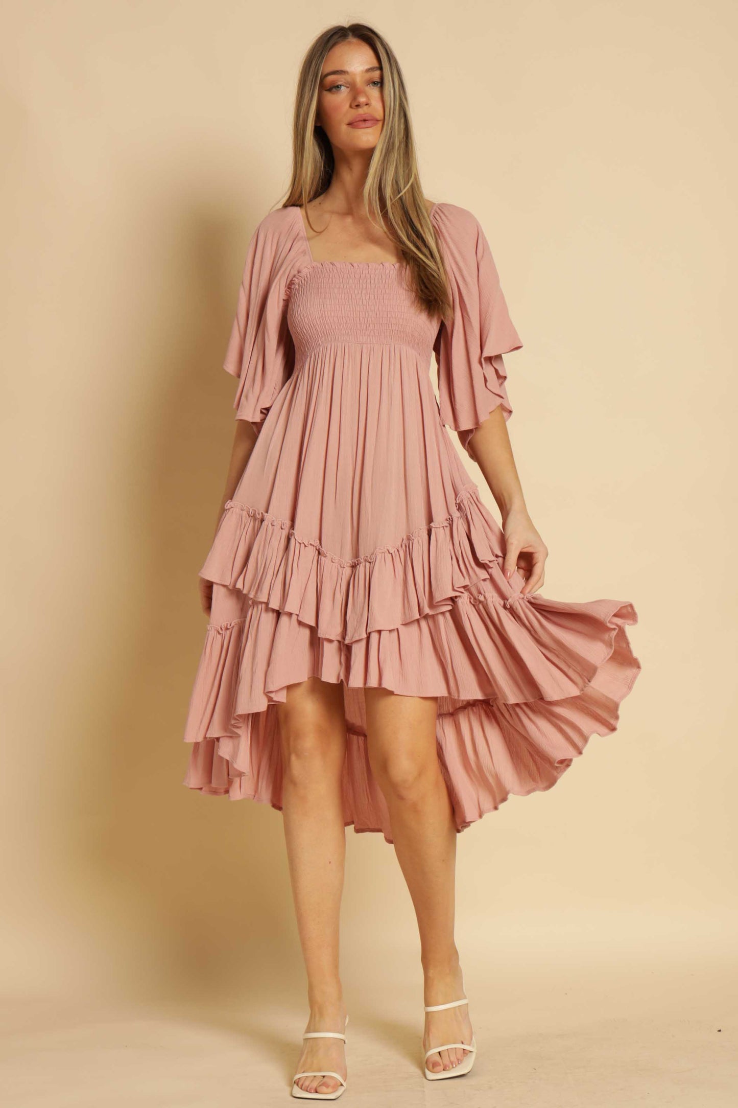 Marilynn Gauze Ruffle Dress