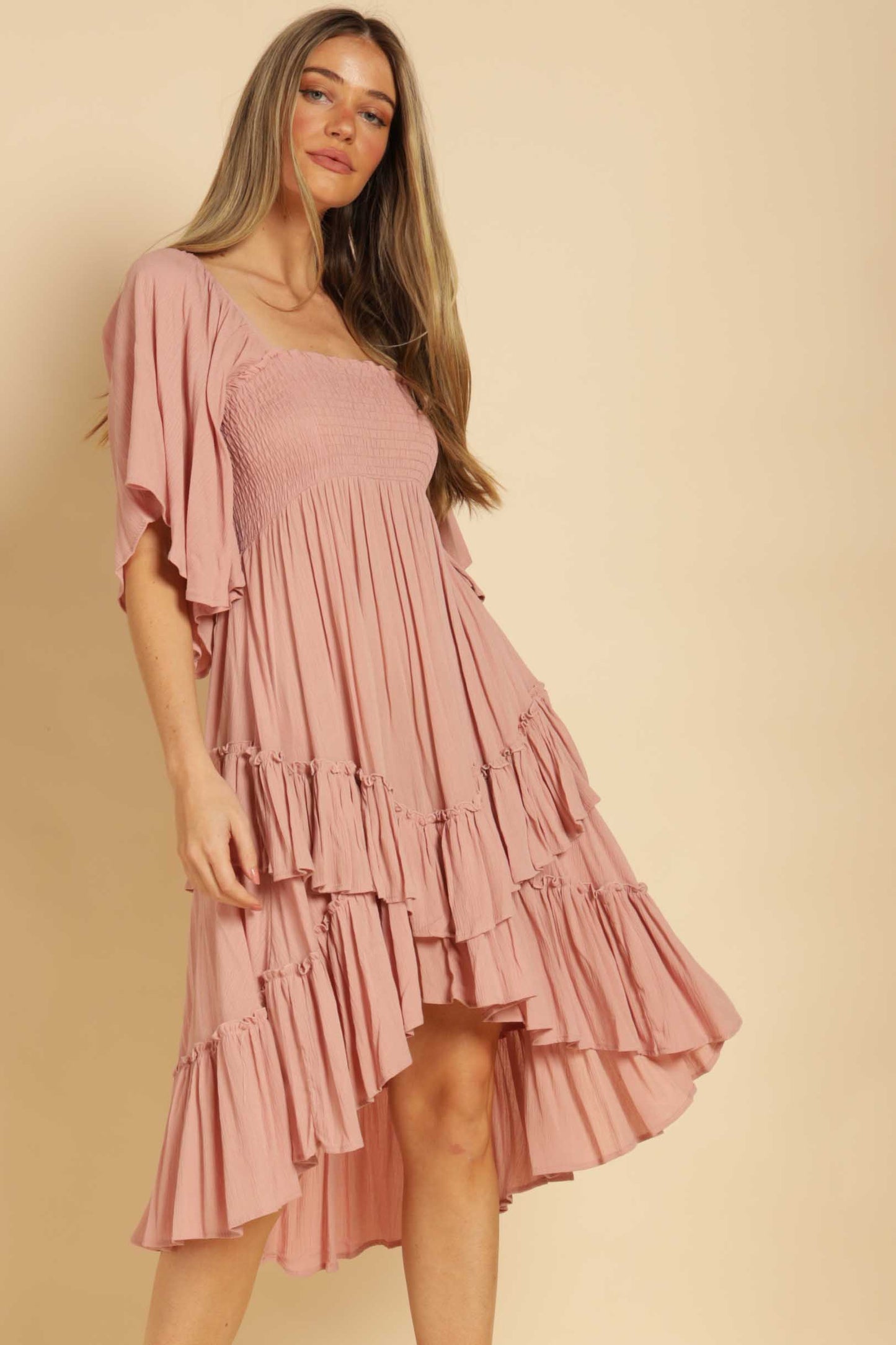 Marilynn Gauze Ruffle Dress