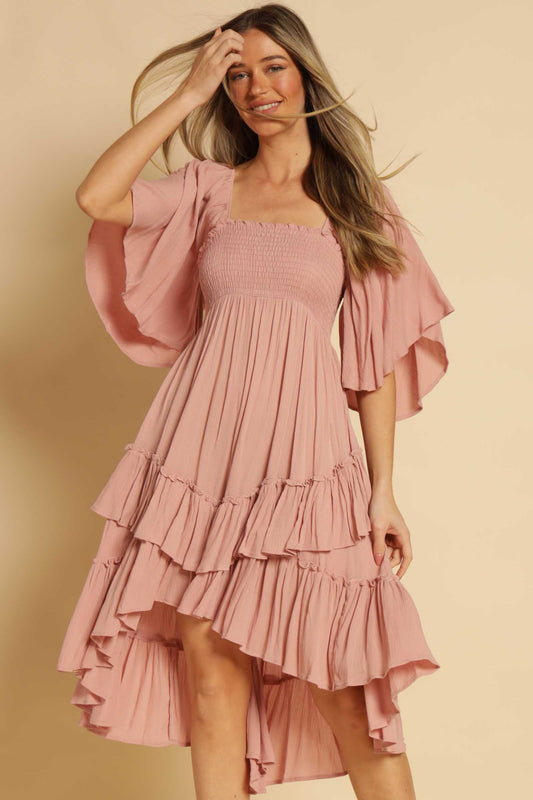 Marilynn Gauze Ruffle Dress