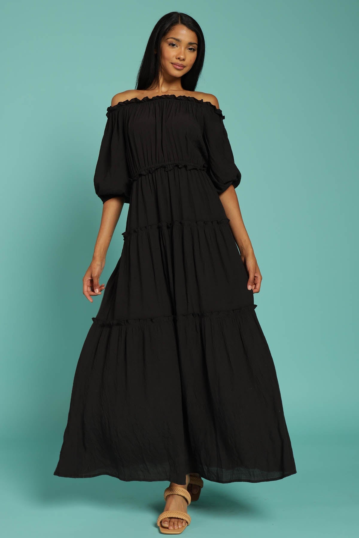 In The Fields Off Shoulder Maxi Dress