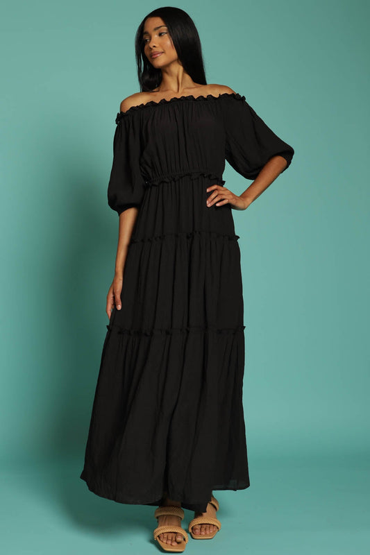 In The Fields Off Shoulder Maxi Dress