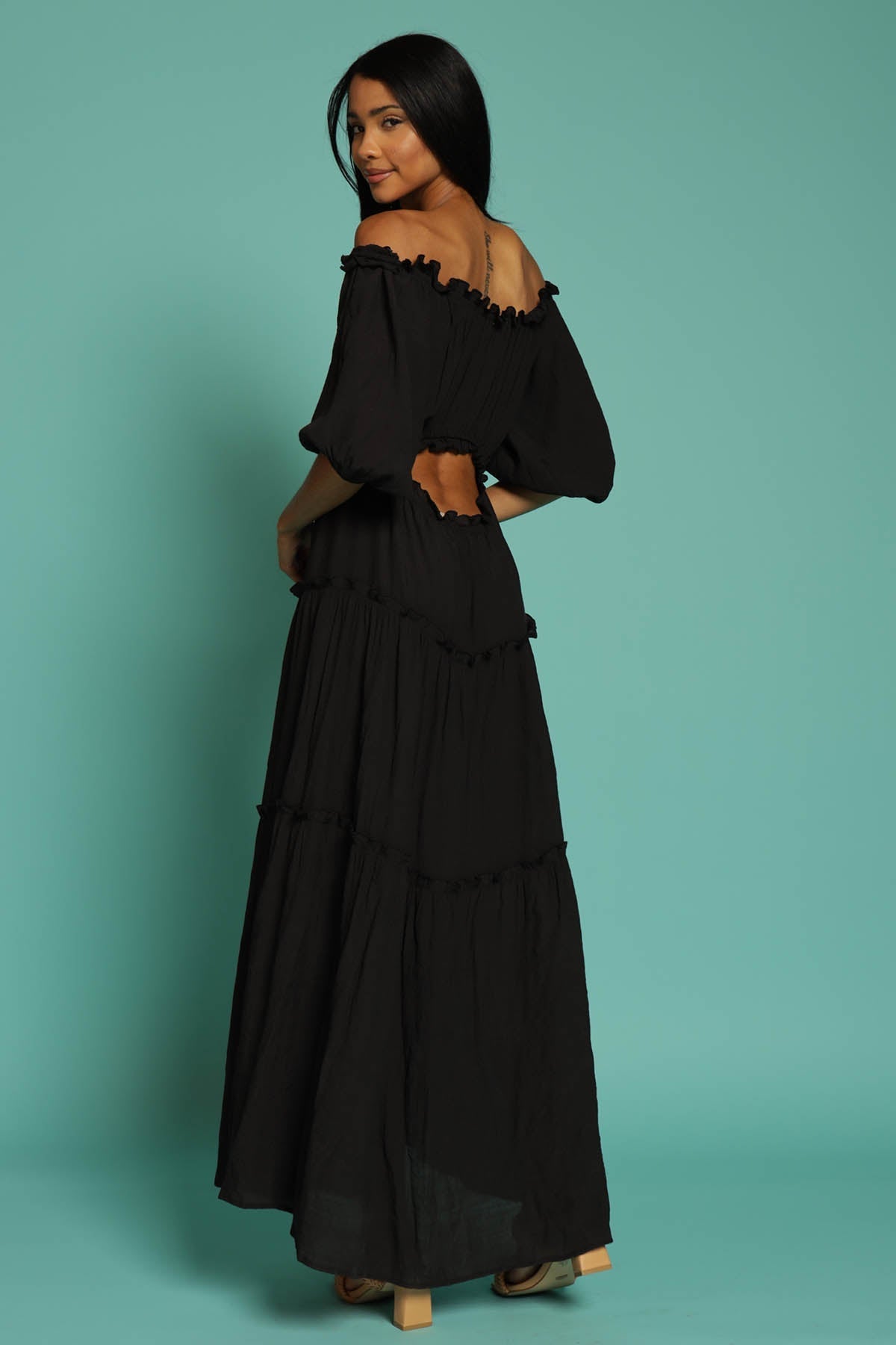 In The Fields Off Shoulder Maxi Dress