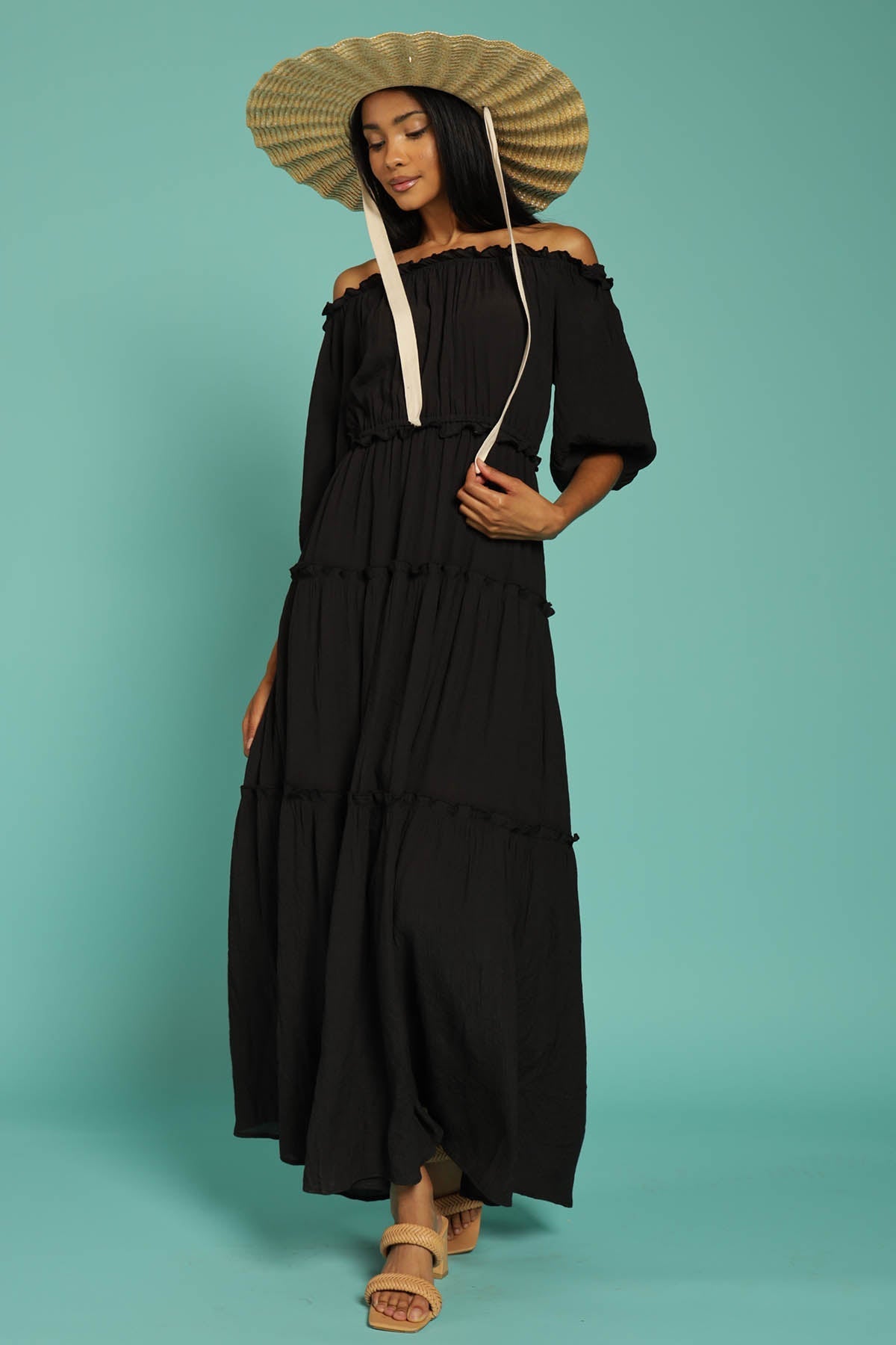 In The Fields Off Shoulder Maxi Dress