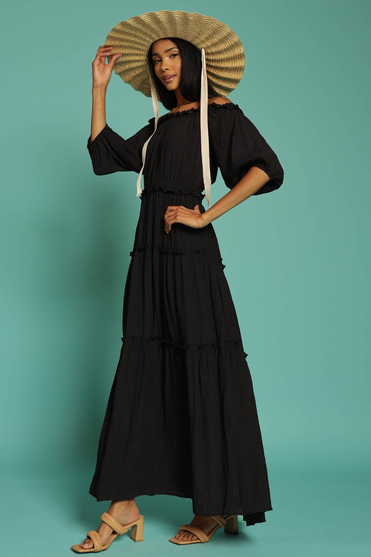 In The Fields Off Shoulder Maxi Dress