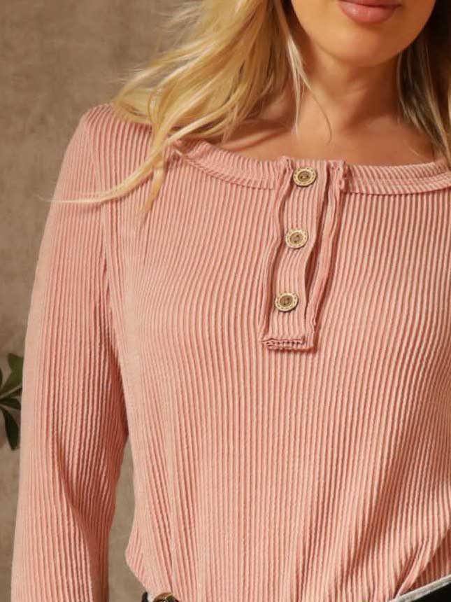 Henley Textured Top