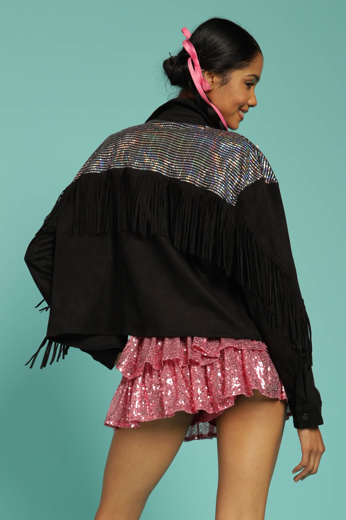 Yolanda Iridescent Fringe Jacket