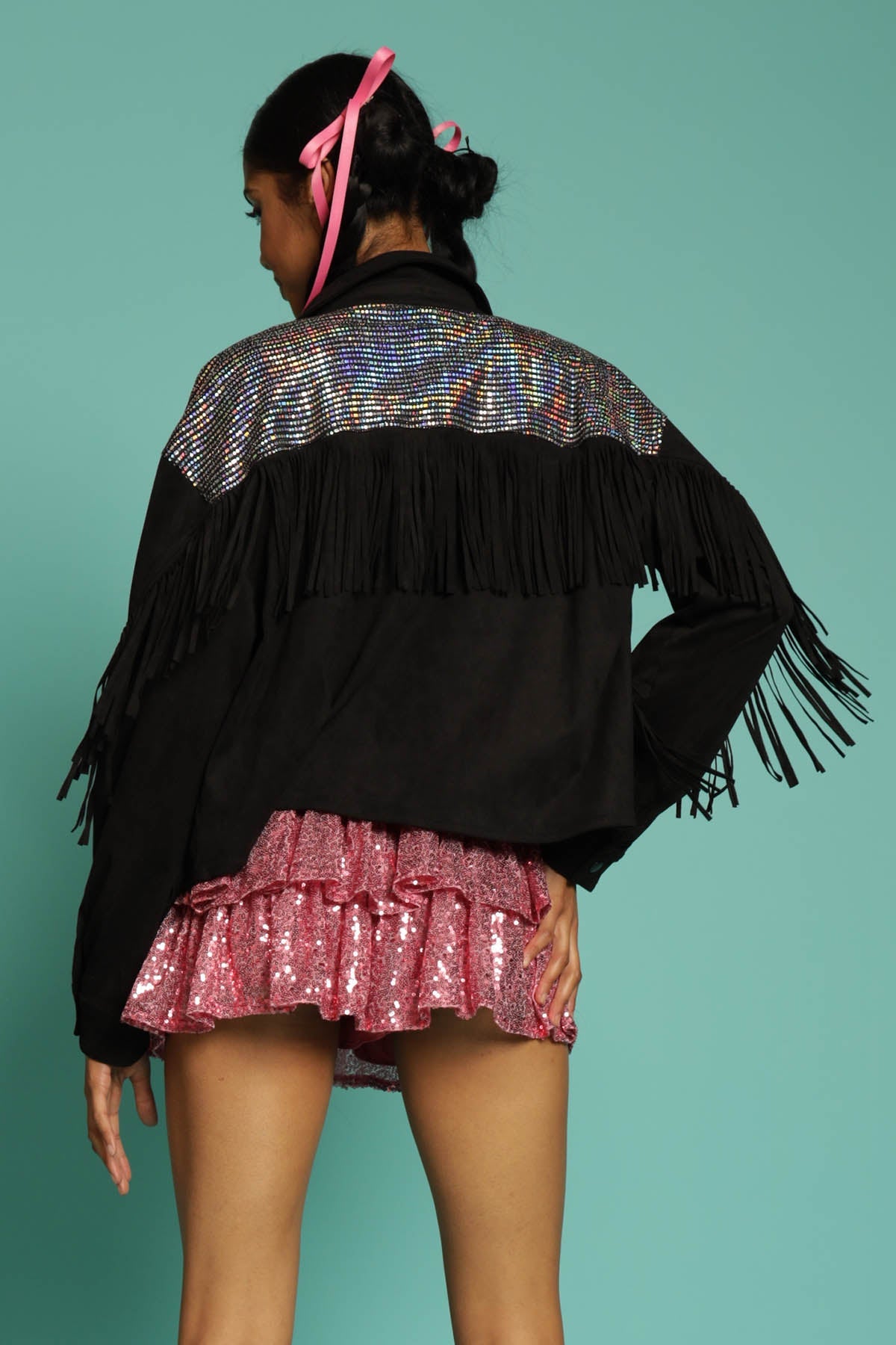 Yolanda Iridescent Fringe Jacket