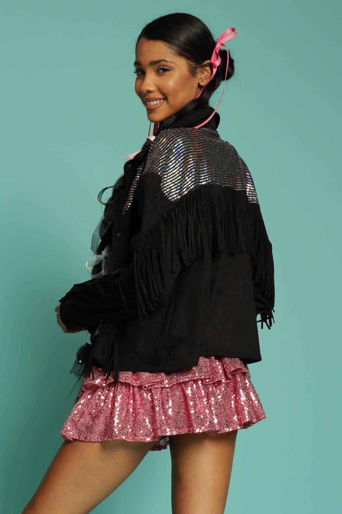 Yolanda Iridescent Fringe Jacket