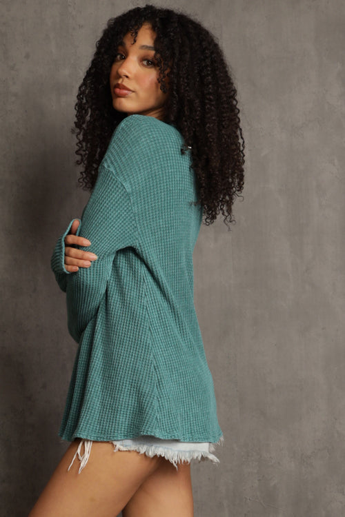 Cuddle Me Mineral Wash Waffle Knit