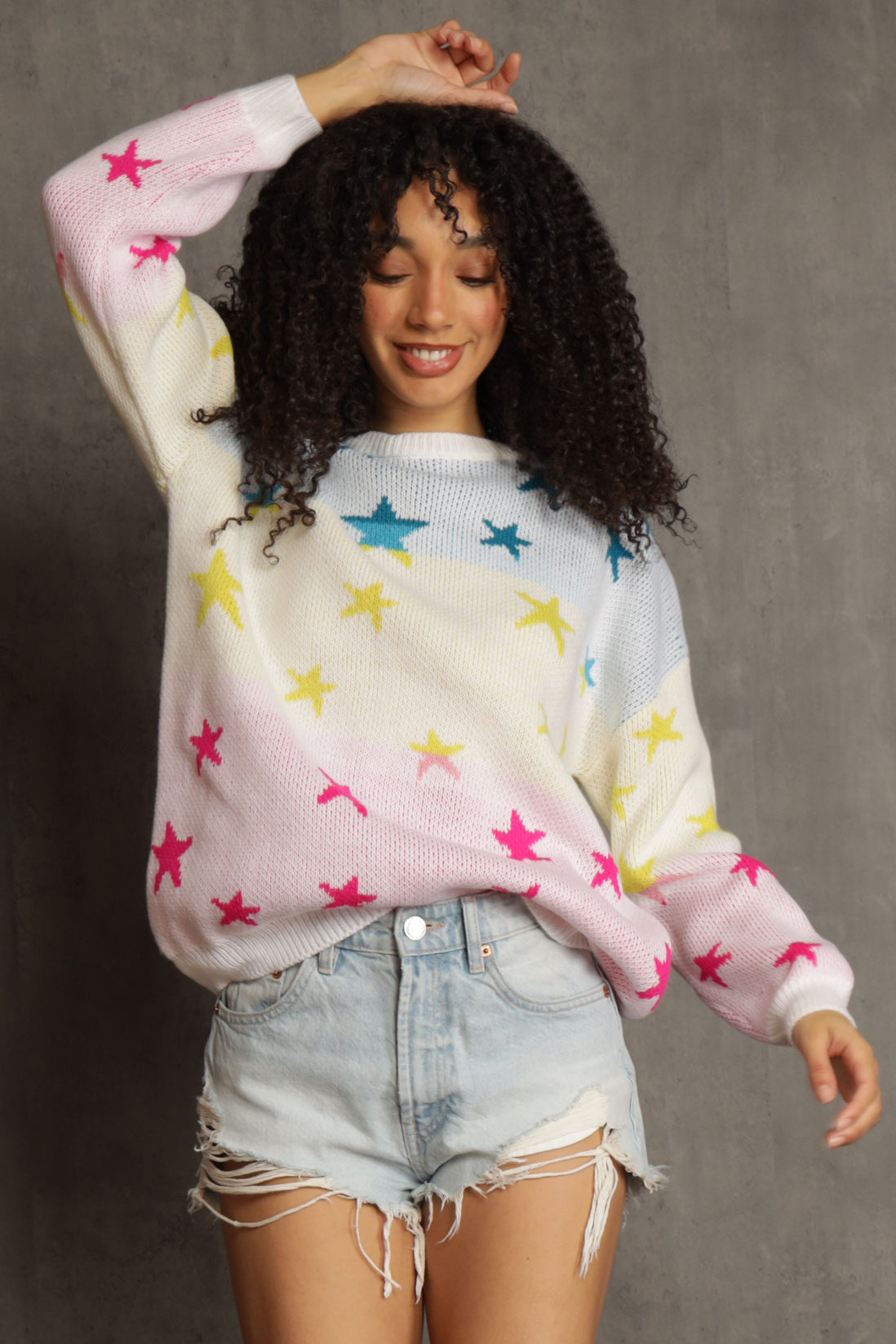 Asana Rainbow Star Print Sweater