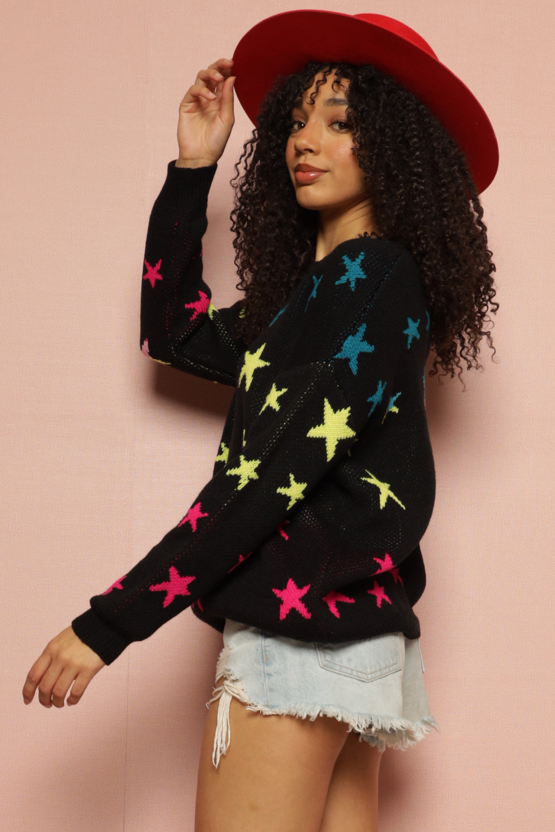 Asana Rainbow Star Print Sweater