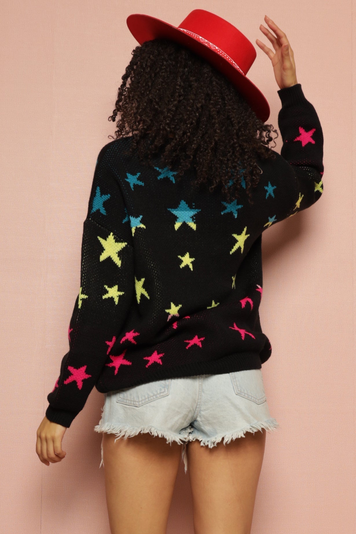 Asana Rainbow Star Print Sweater