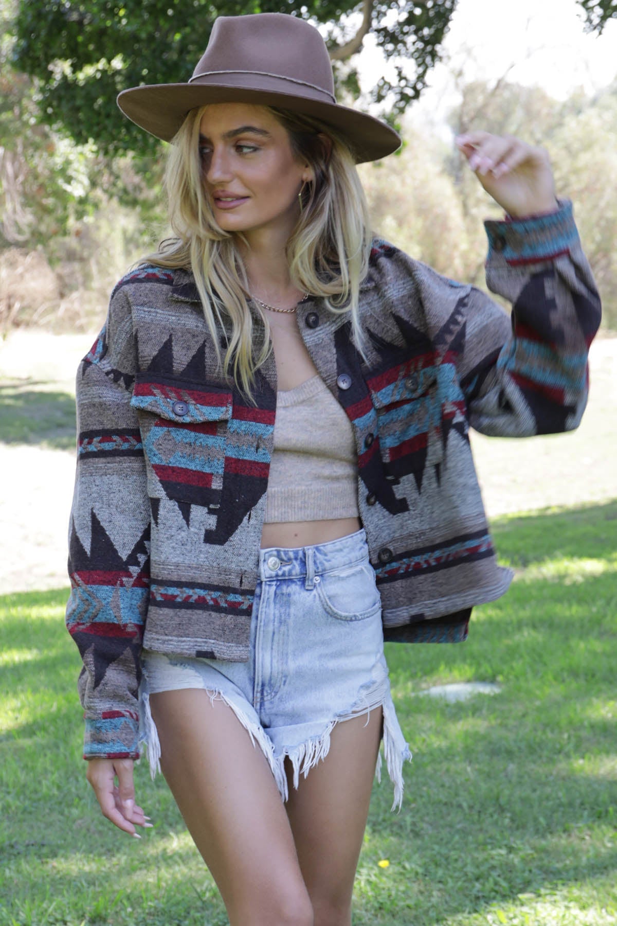 Andria Aztec Print Jacket