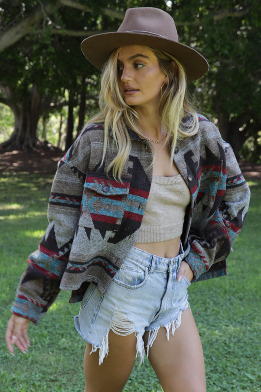 Andria Aztec Print Jacket