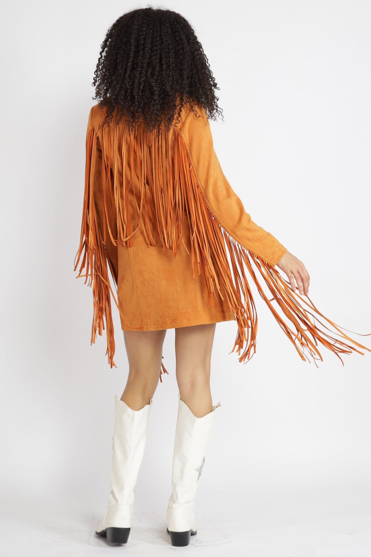 Nia Suede Fringe Dress