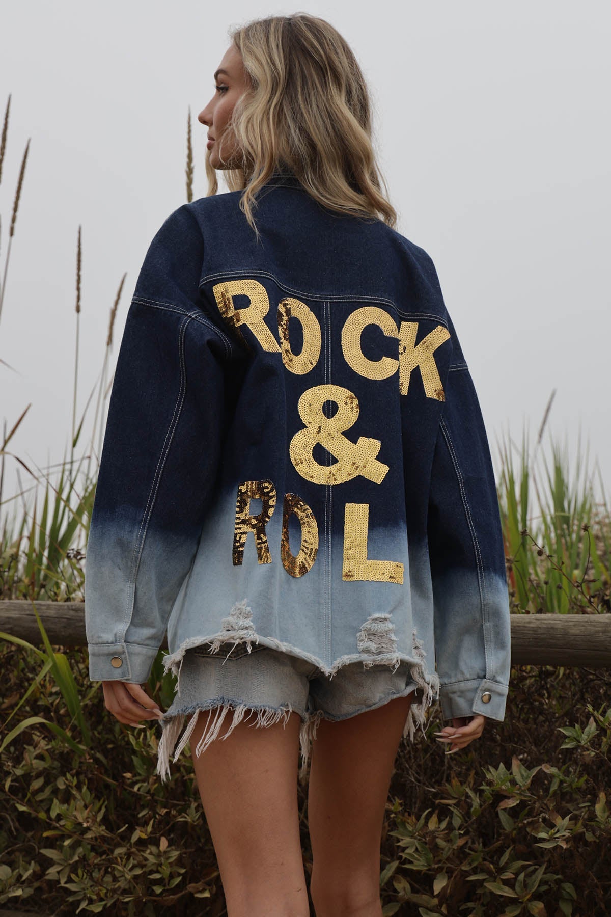 Ryleigh Dip Dye Rock and Roll Denim Jacket