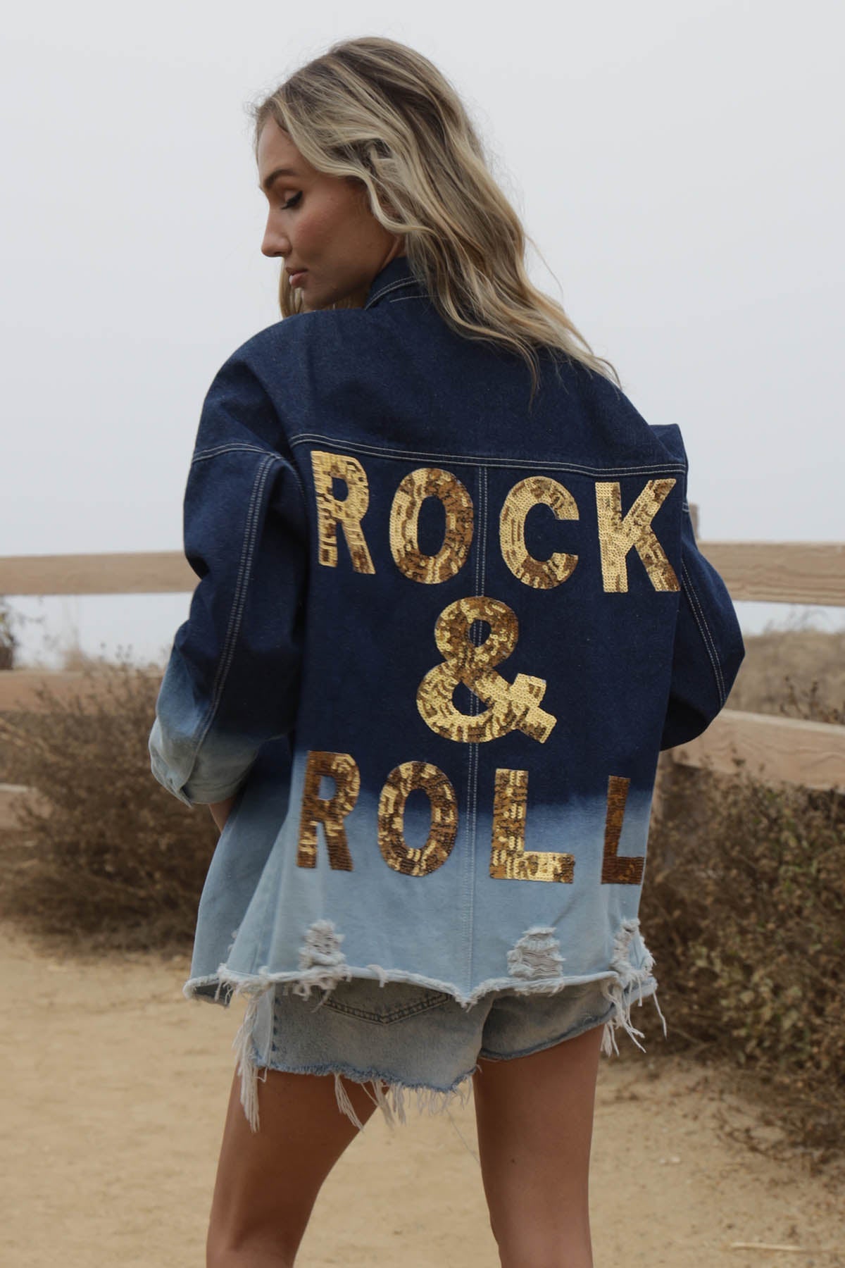 Ryleigh Dip Dye Rock and Roll Denim Jacket