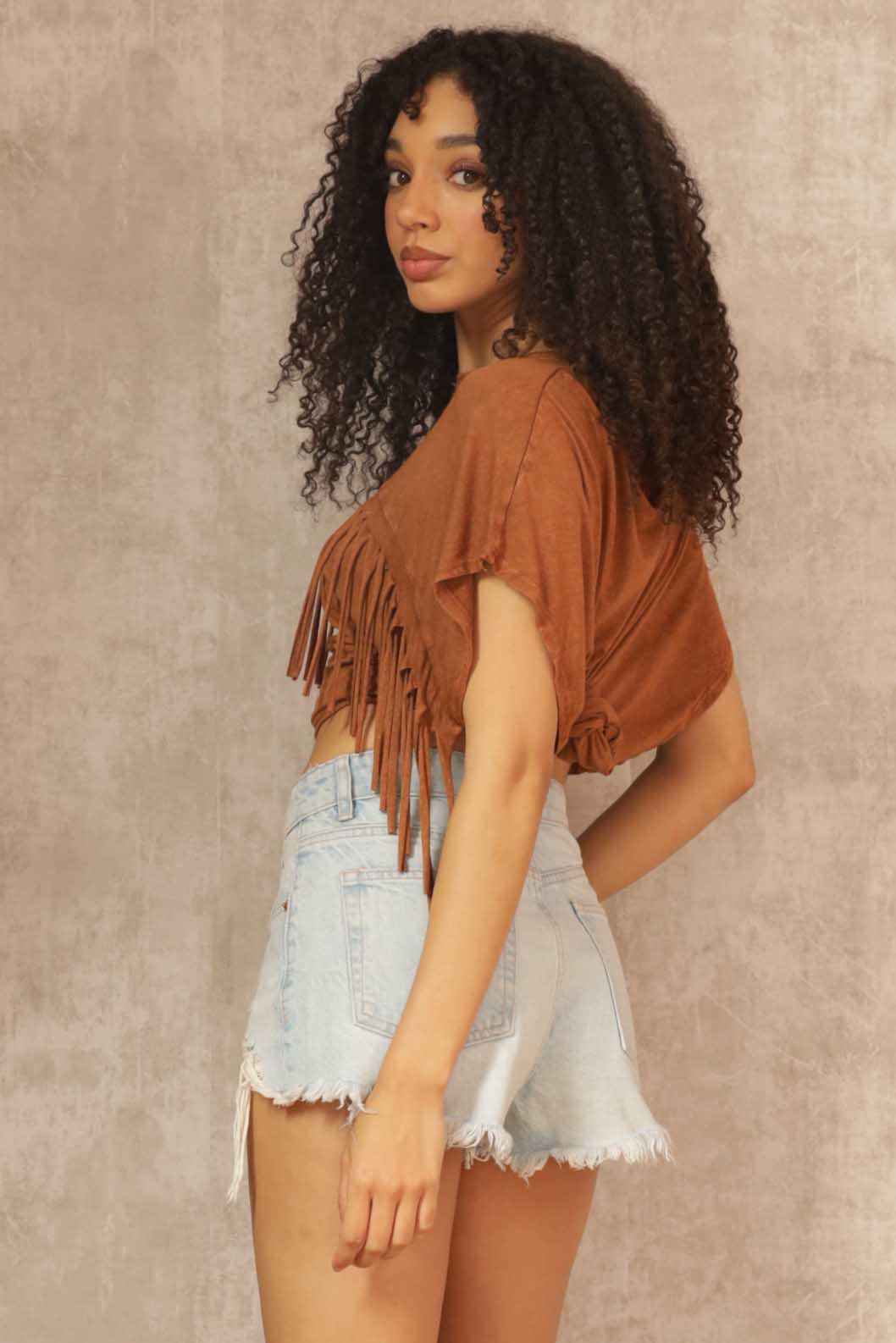 Sammy Fringe Mineral Dyed Top