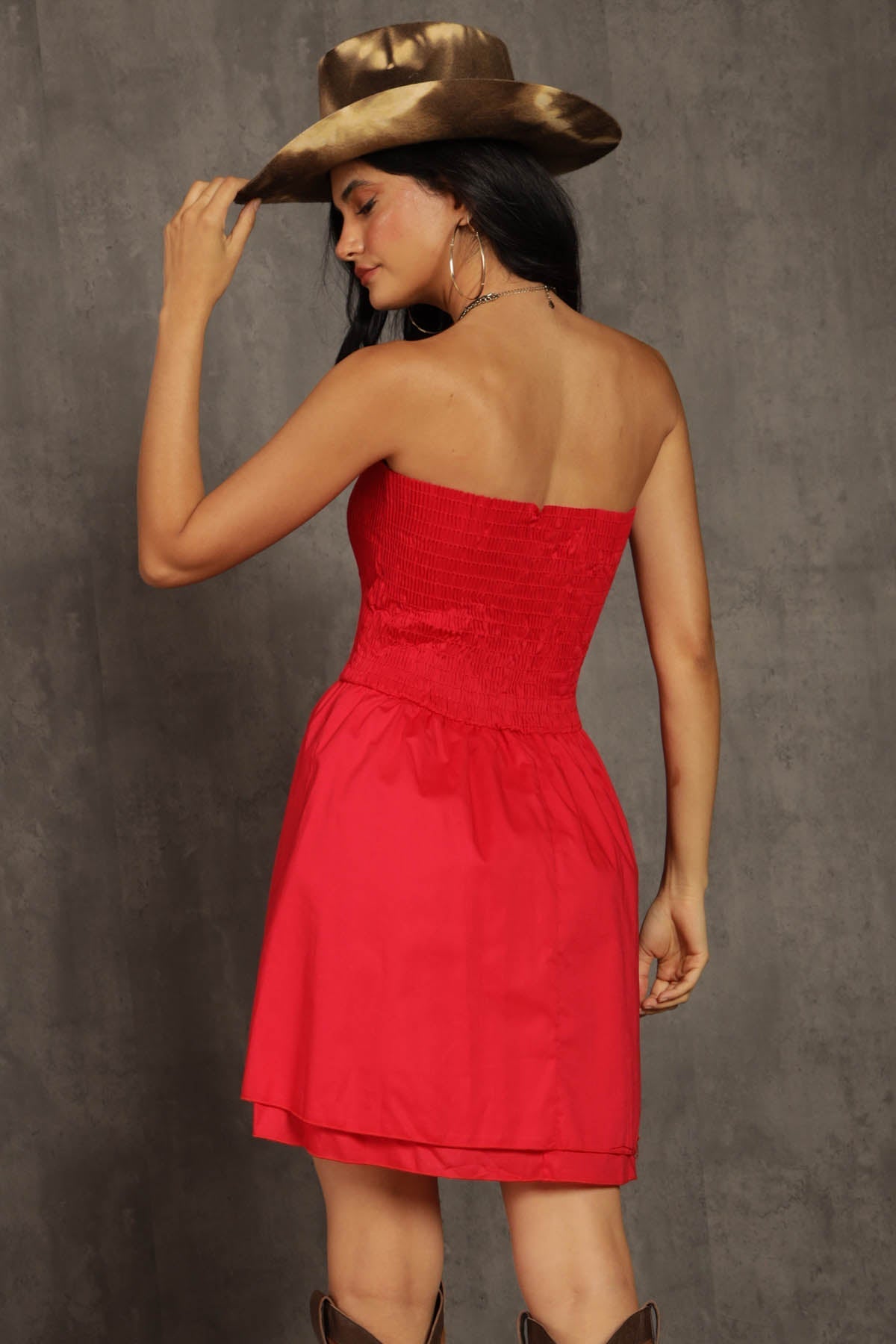 Bora Smocked Strapless Dress