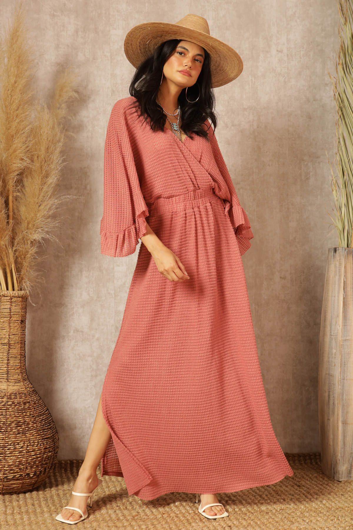 Letitia Waffle Knit Maxi Dress