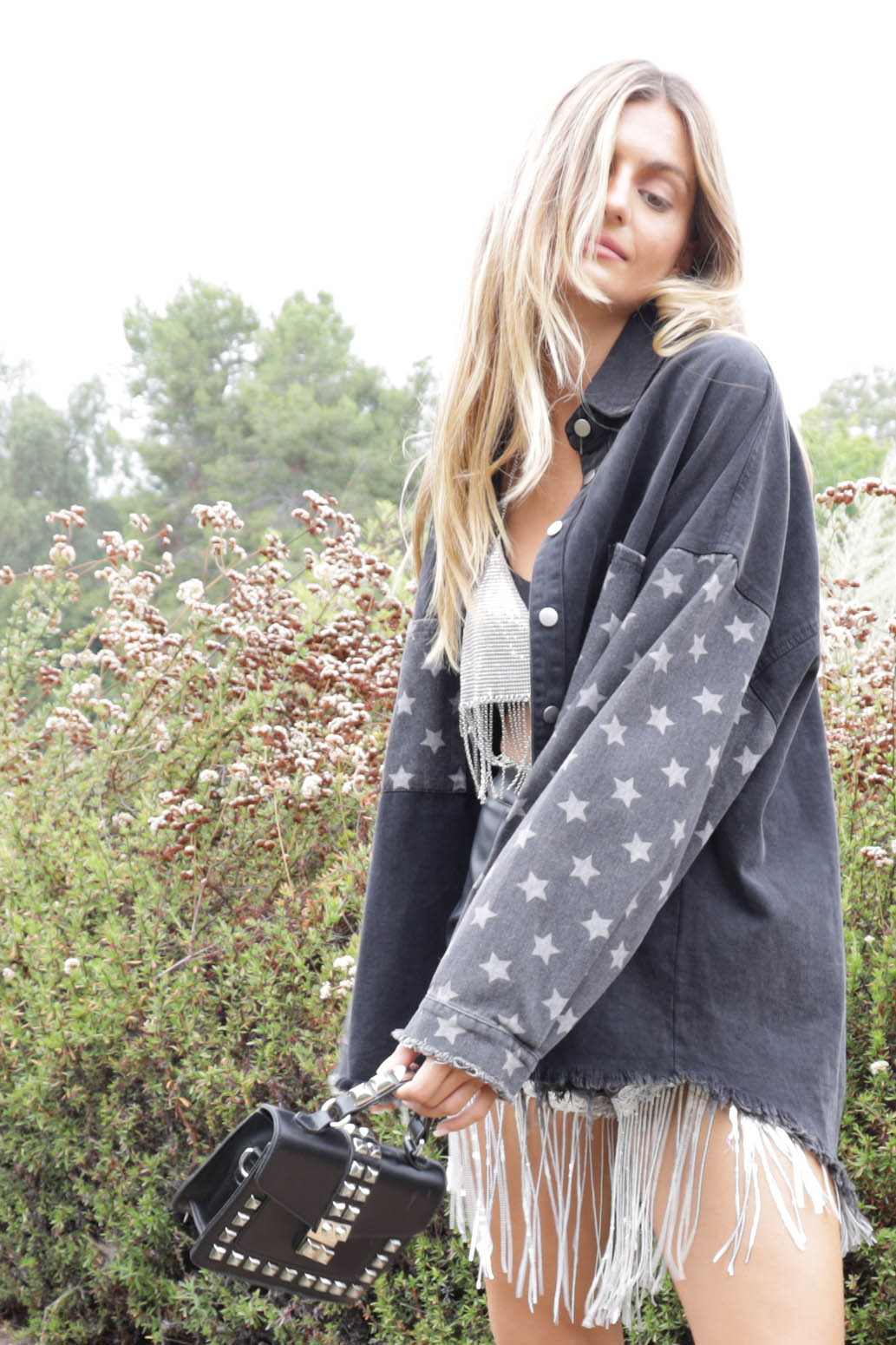 Mina Star Print Denim Shacket