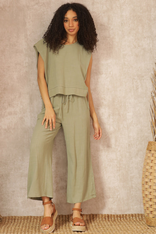 Iselin Linen top and pants set