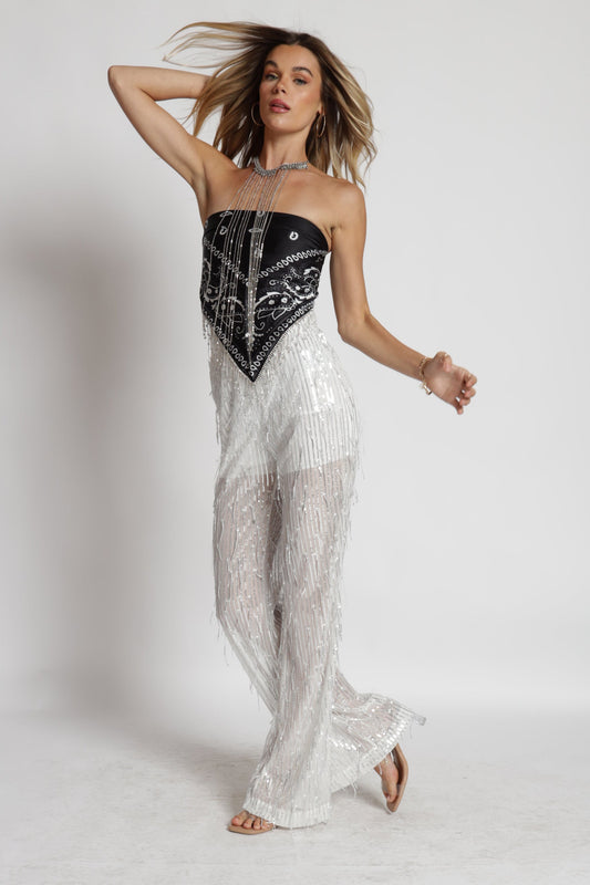 Dallas Glam Sequin fringe Pants