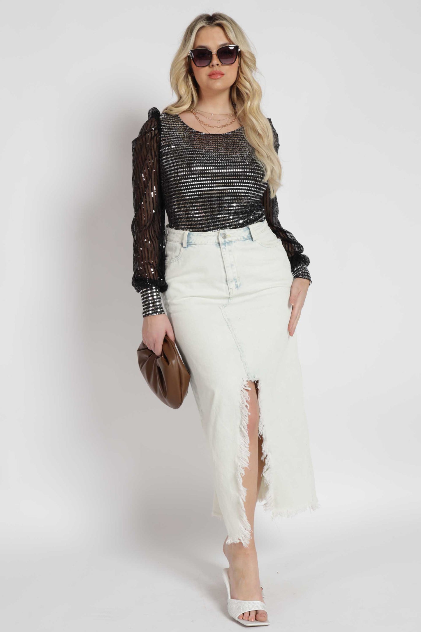 Showcase Sequin Mesh Top