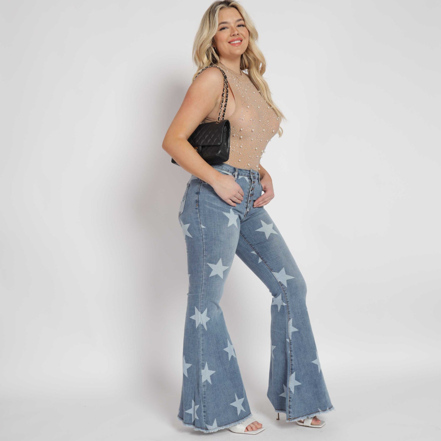 STAR ALL OVER DENIM PANTS