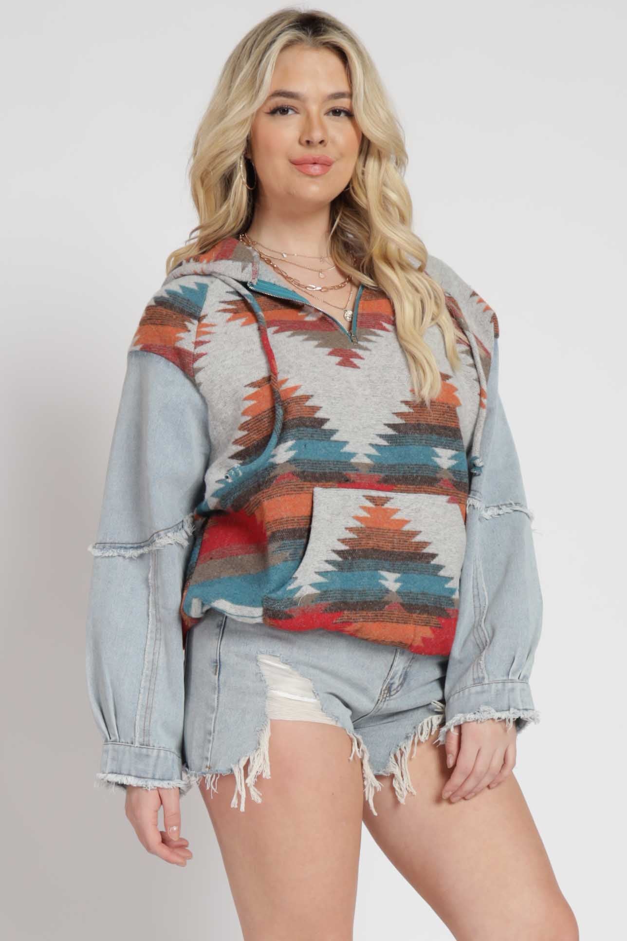 Joyce Aztec Felt Contrast Sweatshirts