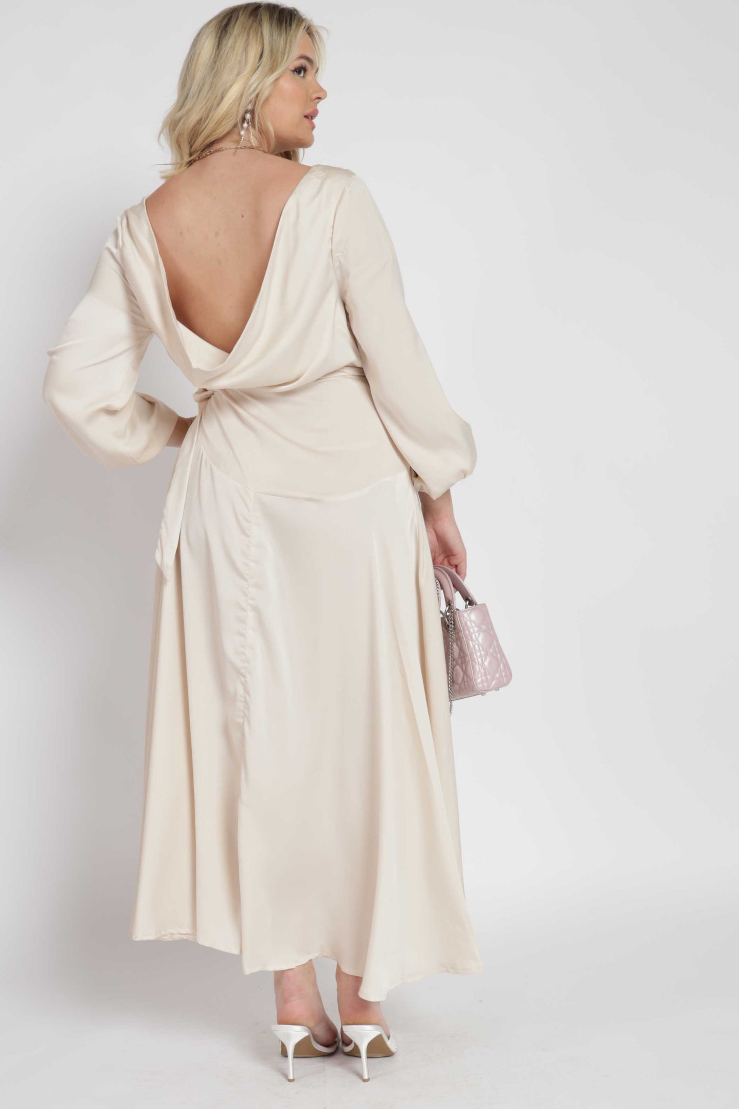 Yuma Satin Wrap Maxi Dress