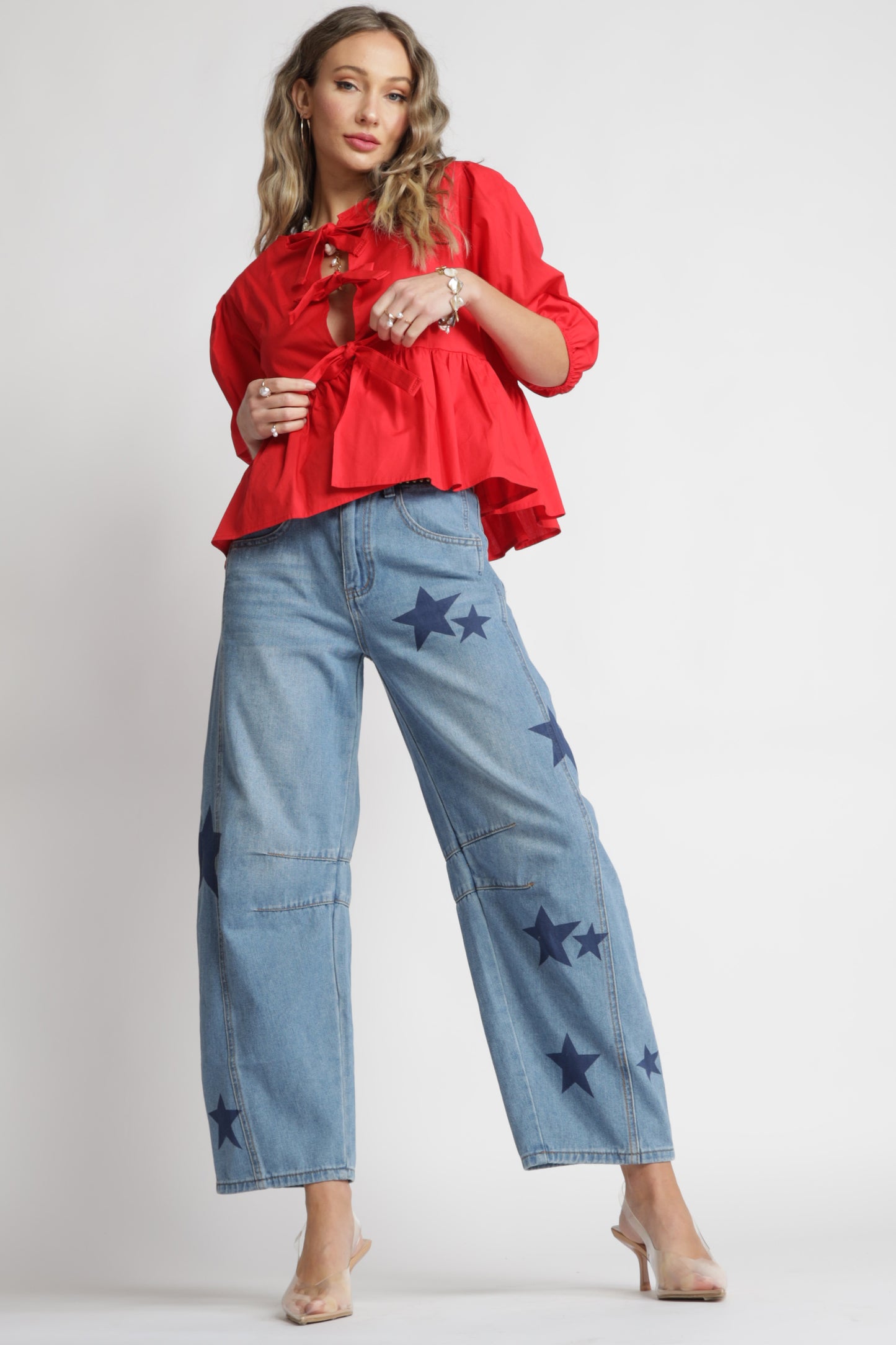 Star High Rise Barrel Jeans