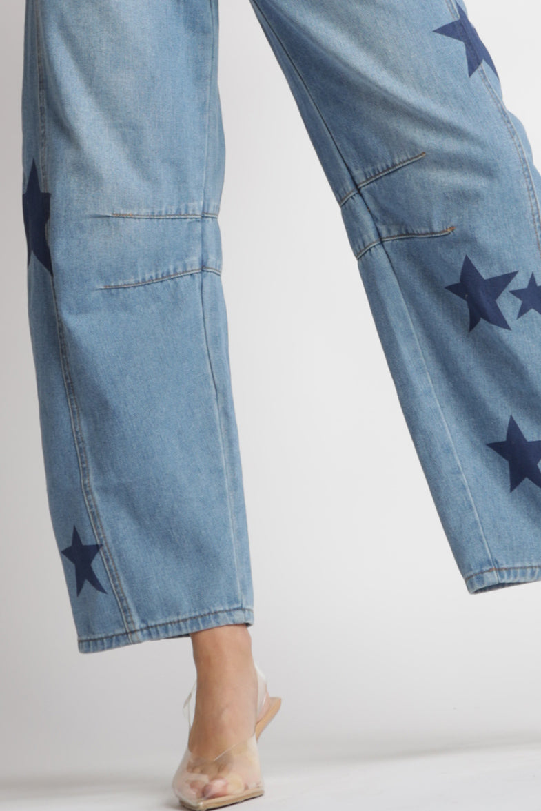 Star High Rise Barrel Jeans