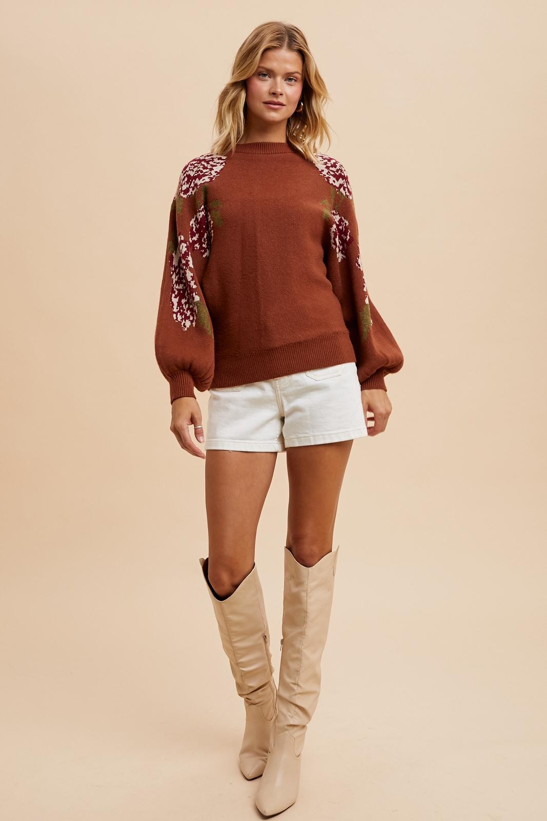 Floral Jacquard Sweater